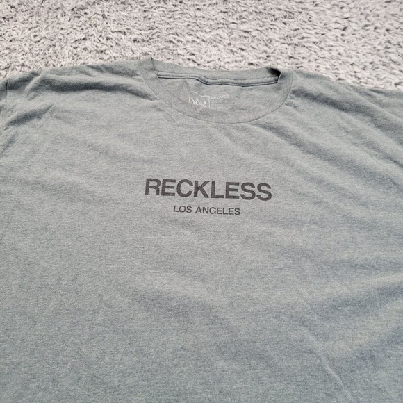 Young And Reckless Shirt Mens 2XL Gray Streetwear Logo Los Angeles Hip Hop Punk - Picture 2 of 7